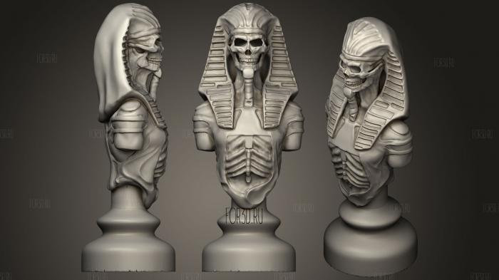 Egyptian Alive V Dead Chess Remix undead king stl model for CNC