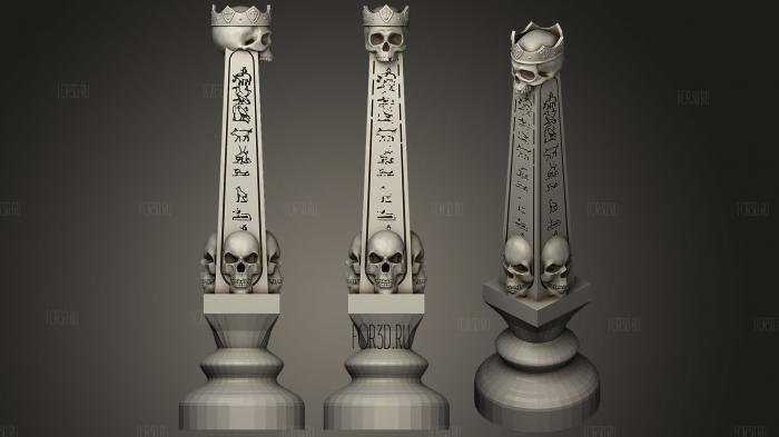 Egyptian Alive V Dead Chess Remix —undead rook stl model for CNC