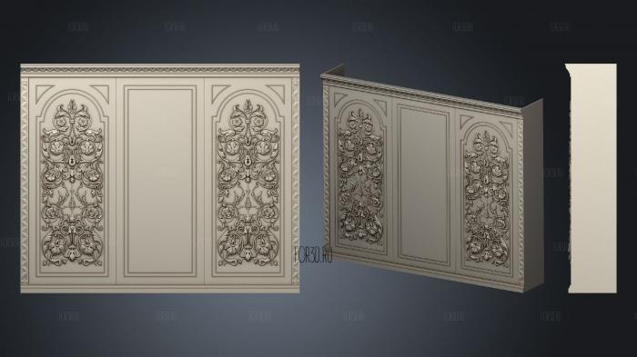 Cabinet with carved panels stl model for CNC