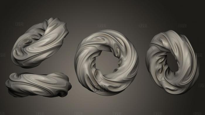 Shader Dough Full Ring Twisted stl model for CNC