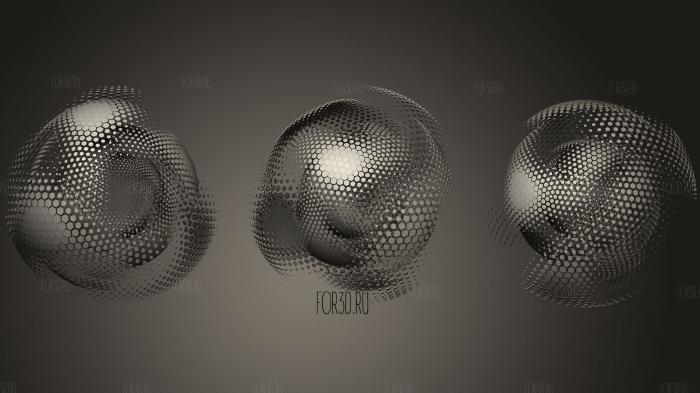 Geometry Texture Effect Spheres stl model for CNC