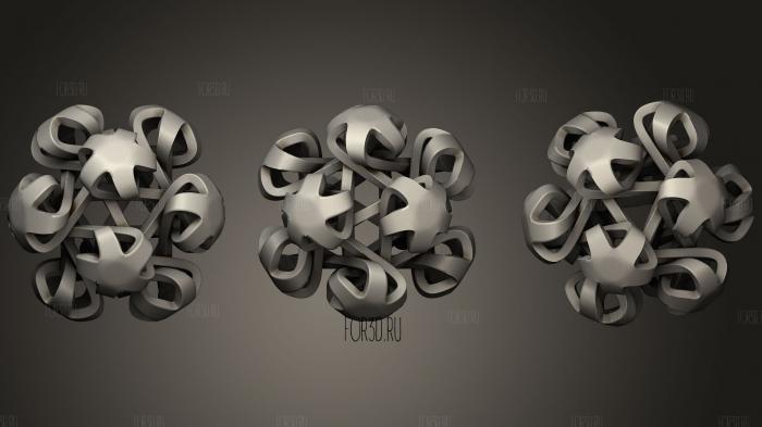 Icosahedral Abstract Figure stl model for CNC