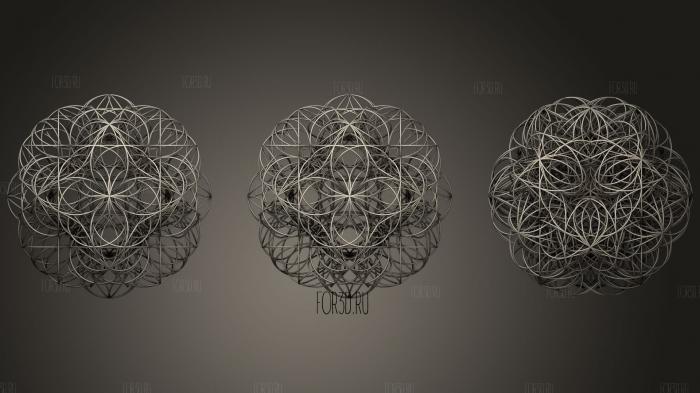 Mind universe radiation 4d cymatics 6d solid stl model for CNC