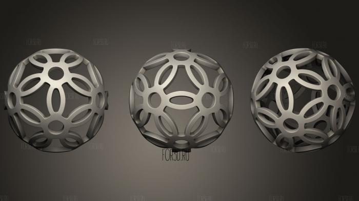 Symmetrical Abstract Ball stl model for CNC