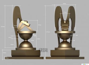 Скульптура стилизованного ангела 3d stl модель для ЧПУ