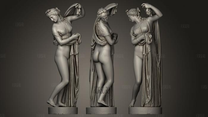 Aphrodite Kallipygos round plinth stl model for CNC
