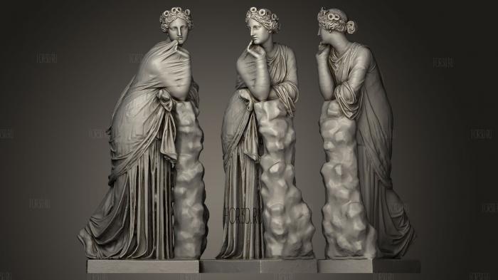Apollo and the Muses Polyhymnia stl model for CNC