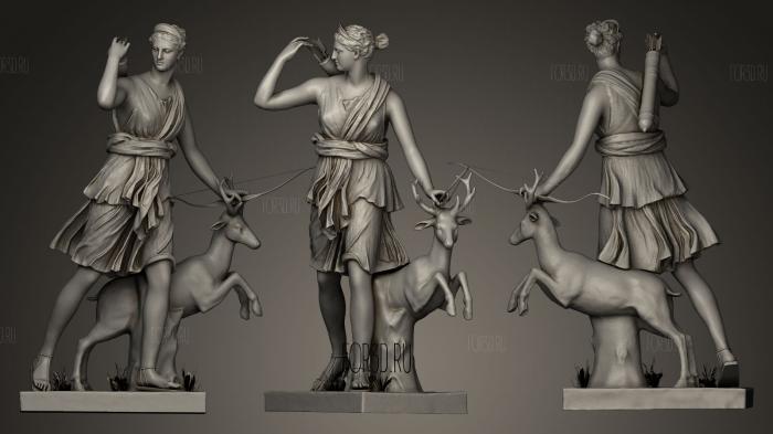Artemis the Huntress restored stl model for CNC