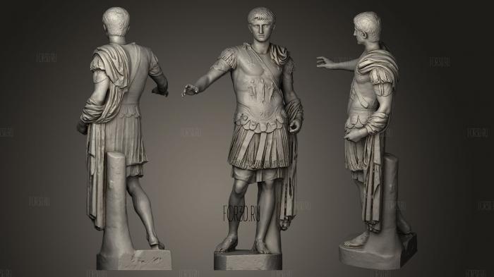 Cuirass statue with foreign head of Gaius Caesar stl model for CNC