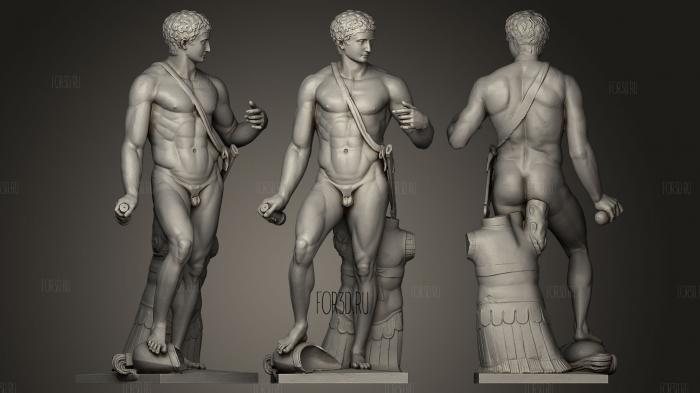 Diomedes Farnese Gladiator stl model for CNC