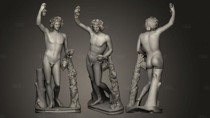 Dionysus with a tree stl model for CNC