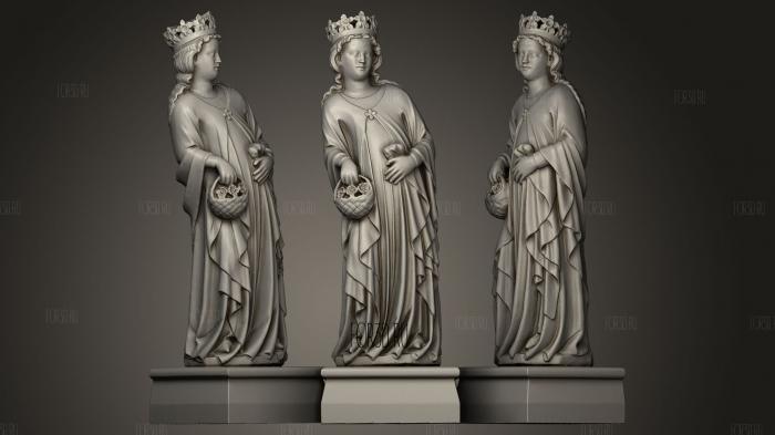 Gothic sculpture from the 13th century stl model for CNC