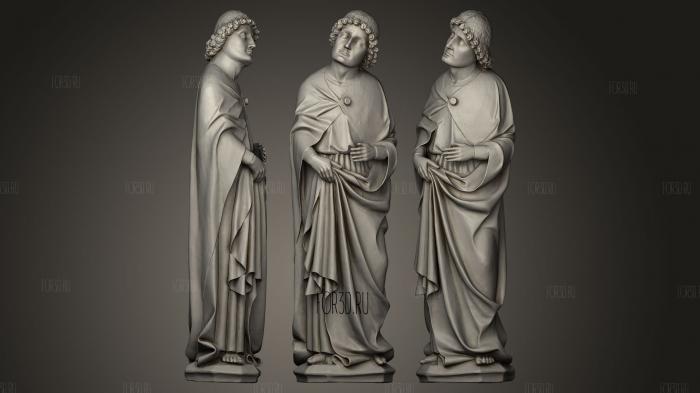 Gothic sculpture No 1 from Krzeszw Abbey stl model for CNC