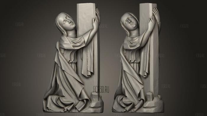 Gothic sculpture No 3 from Krzeszw Abbey stl model for CNC