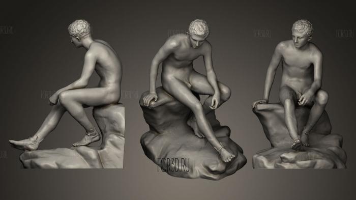 Hermes resting sculpture stl model for CNC