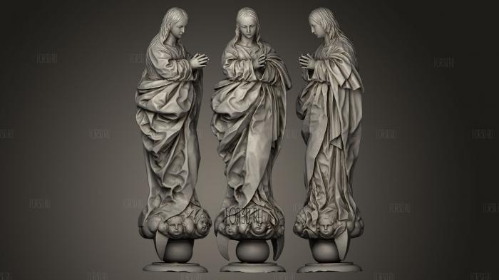 Inmaculada Concepcin with angels stl model for CNC