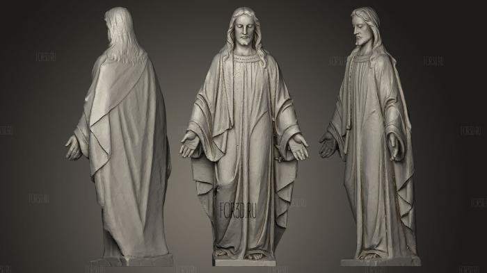 Jesus with his arms outstretched stl model for CNC