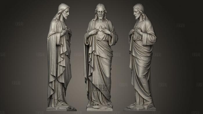 Jesus with his hands to his heart stl model for CNC