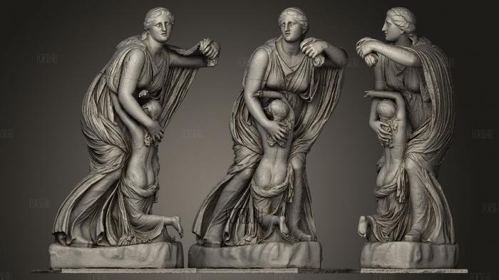 Niobe amp youngest daughter 4th century group stl model for CNC