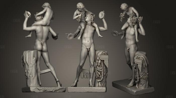 Satyr with the Infant Dionysus stl model for CNC