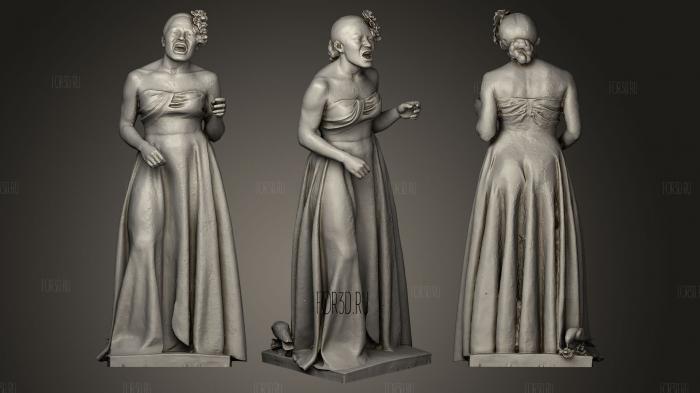 Billie Holiday statue stl model for CNC