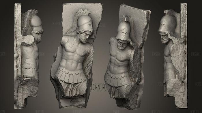 Grave relief for a soldier stl model for CNC