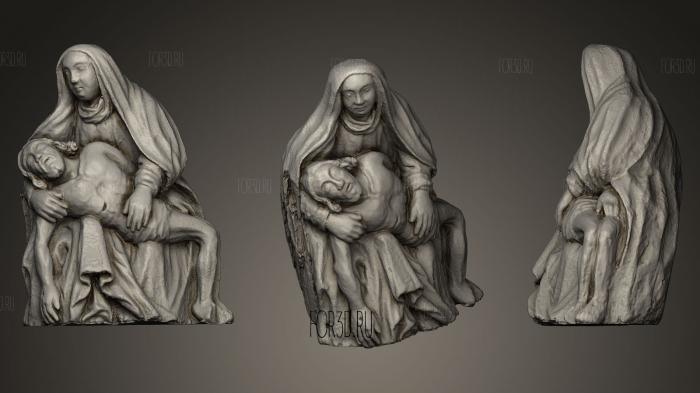 Jesus and St Mary of Zubrnice statue II stl model for CNC