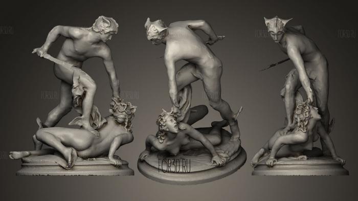 Perseus fighting Medusa stl model for CNC