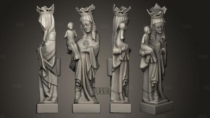 Sculpture Madonna and Child stl model for CNC
