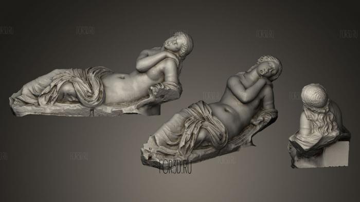 Sleeping Water Nymph stl model for CNC