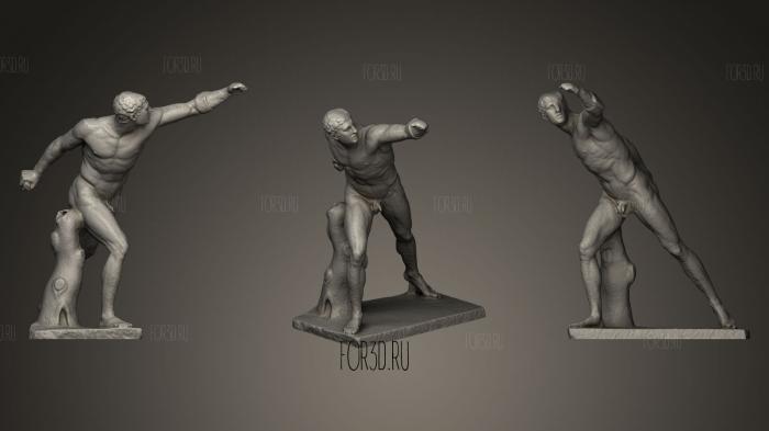 The Borghese Gladiator LOUVRE PARIS HIGH POLY stl model for CNC