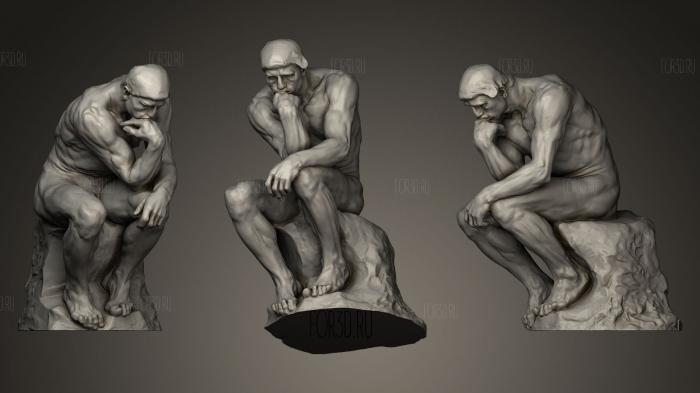 The Thinker by Auguste Rodin stl model for CNC