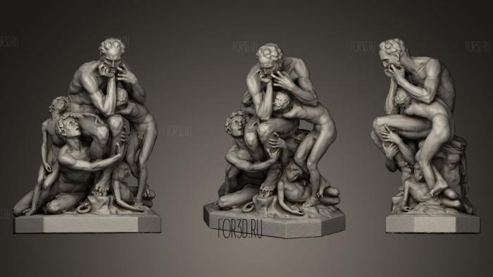 Ugolino and His Sons Dantes Inferno stl model for CNC
