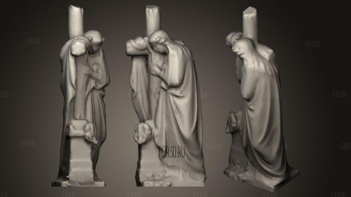 Angel holding cross carving stl model for CNC