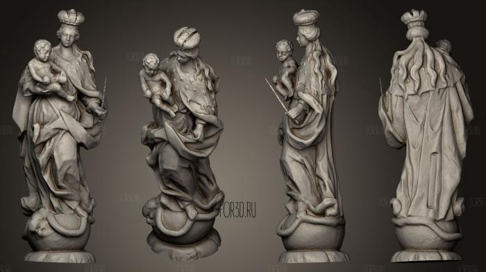 Sculpture of Virgin Mary stl model for CNC