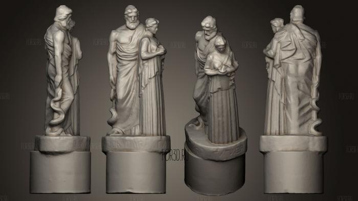 Aesculapius Et Hygeia 150 stl model for CNC