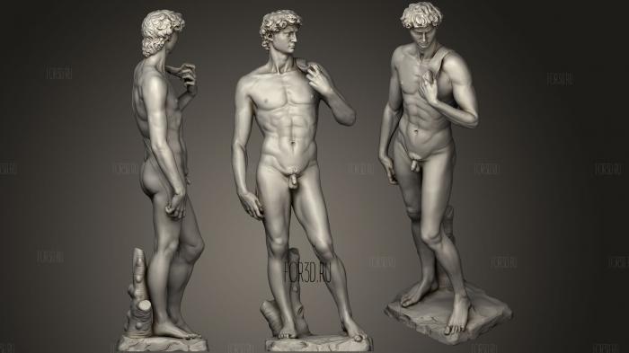 David Statue by Michelangelo stl model for CNC