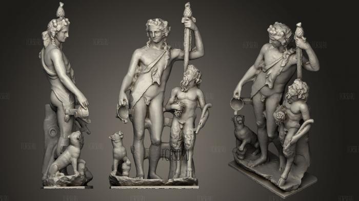 Dionysos And Pan And A Panther stl model for CNC