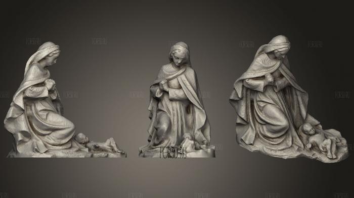 Mary And Jesus Nativity stl model for CNC