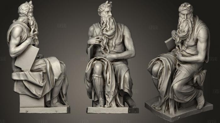 Moses By Michelangelo stl model for CNC