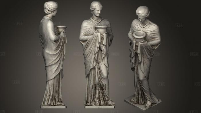 Standing Isis Priest stl model for CNC
