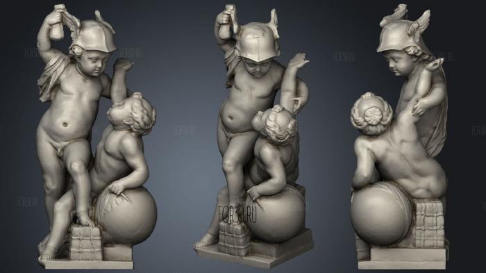 Cupid Fighting stl model for CNC
