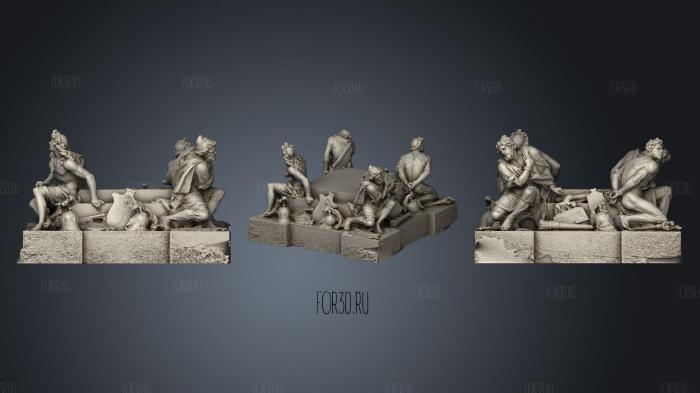 Four Captives Richelieu wing Louvre stl model for CNC