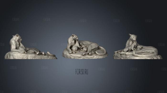 Panther And Cubs stl model for CNC