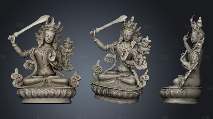 Sculpture of Bodhisattva Manjushri stl model for CNC