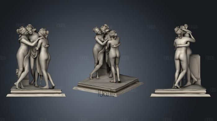 Sculpture of Three Grace 01 stl model for CNC
