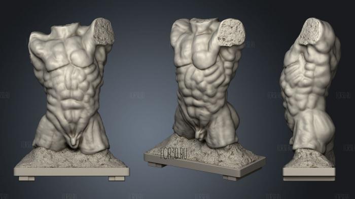 Torso Of The Falling Man Lous Xiv At The Rodin Museum Paris France stl model for CNC