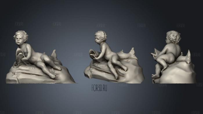 Baby and fish stl model for CNC