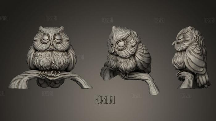 Bubu the Owl Miniature stl model for CNC