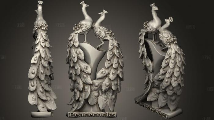 Peacocks Ornament Aka Peacecocks 3d stl модель для ЧПУ